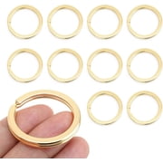 Key Rings Quality Keychain Rings Metal Flat Split Rings for Car Keys Attachment DIY Leathercraft 10pcs VTKR 1 1/8" 28mm KR10, Gold