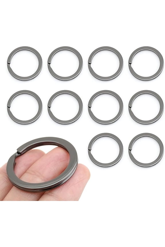 Key Rings Quality Keychain Rings Metal Flat Split Rings for Car Keys Attachment DIY Leathercraft 10pcs VTKR (1" (25mm) KR34, Gunmetal)