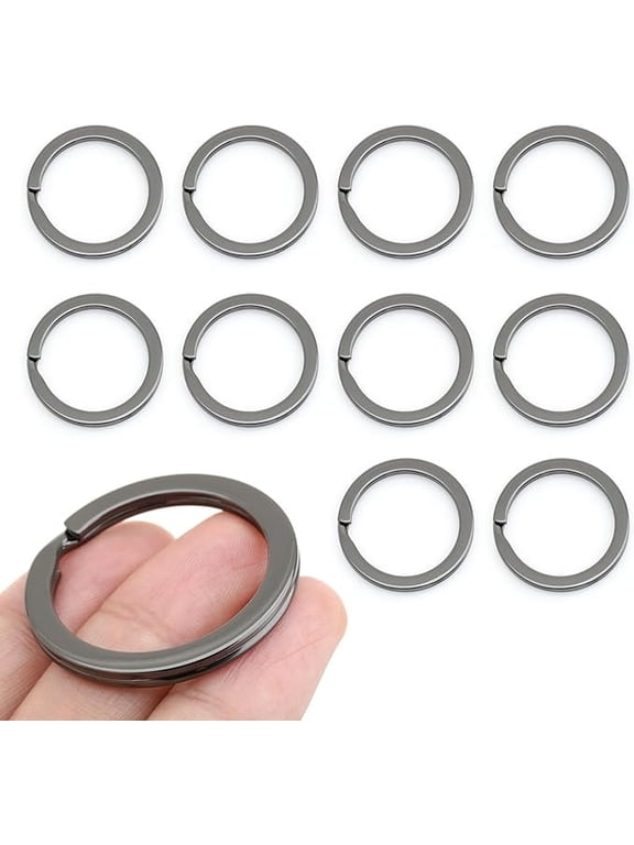 Key Rings Quality Keychain Rings Metal Flat Split Rings for Car Keys Attachment DIY Leathercraft 10pcs VTKR (1 3/16" (30mm) KR58, Gunmetal)