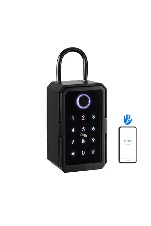 Key Safe Box Outdoor, Wall Mount Key Box with Shackle Large Capacity Lockbox Support APP Remote for House Key Car Key Apartment Outdoor Indoor
