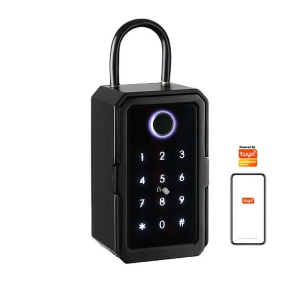 Key Safe Box Outdoor, Wall Mount Key Box with Shackle Large Capacity Lockbox Support APP Remote for House Key Car Key Apartment Outdoor Indoor