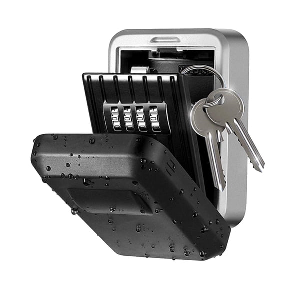 Key Safe Box Outdoor ,Waterproof Wall Mount Key Storage Secret Box Organizer 4 Digit Password Security Lock No Key Home Office Safe Box ,Easy Installation
