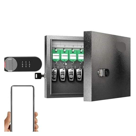 Key Safe Box Wall Mounted (16 Keys), Roller Mechanical Password Lock ,House, Apartment, Office Key Storage
