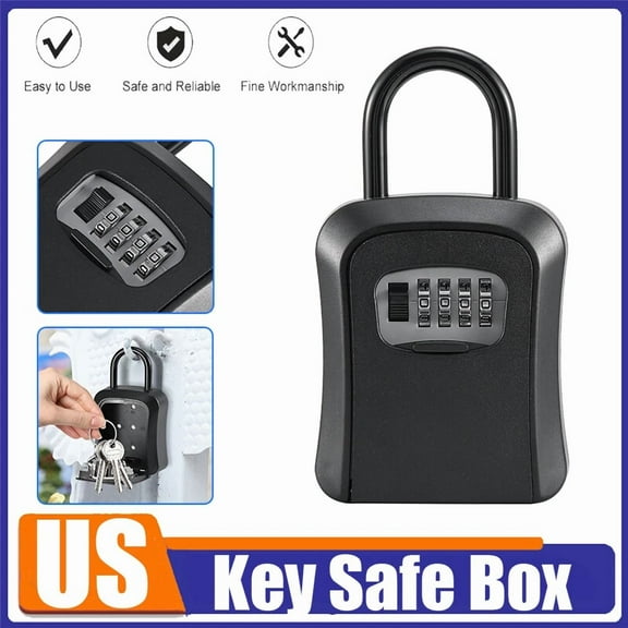 Key Safe Combination Lock Box 4-Digit Wall Mount Storage Safe Security Outdoor