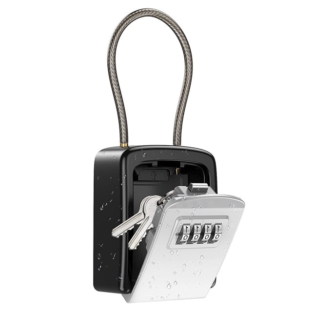 Key Safe Lock Box, 4Digit Combination Key Safe Box, Waterproof Resettable Code Security Key