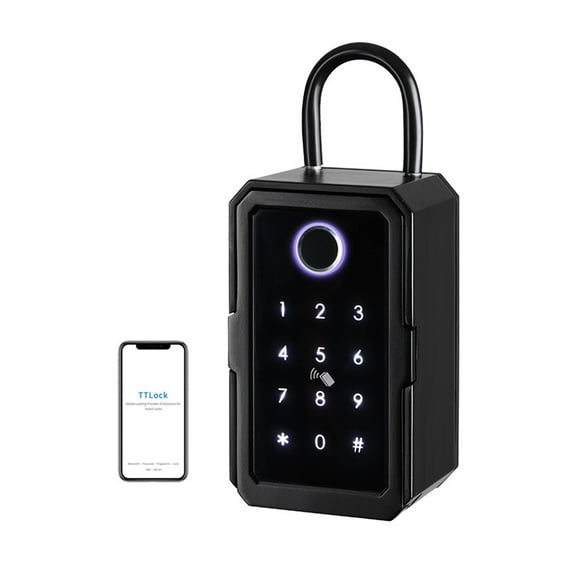 Key Safe Tuya Ttlock Fingerprint Digital Key Box App Remote Access Wall Mount Combination Security Lockbox