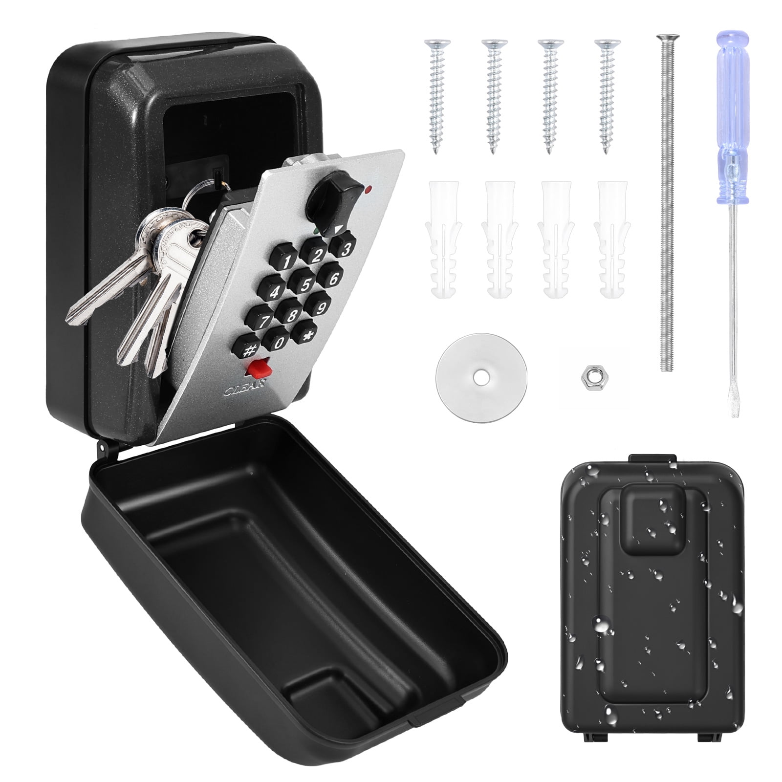 Key Safe Wall Mounted 12 Digit Customizable Security Large Capacity for ...