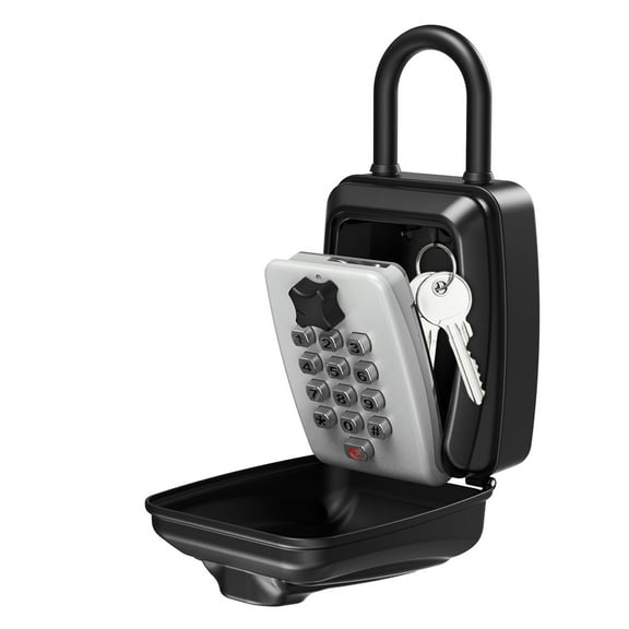 Key Safety Box 9-Digit Push-Button Combination Lock Outdoor Key Storage Box Resettable Code Key Box Waterproof Safe Deposit