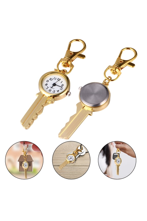 Key Shaped Pocket Watch with Clip for Kids and Students - Keychain Hanging Watch for Everyday Carry and Easy Use