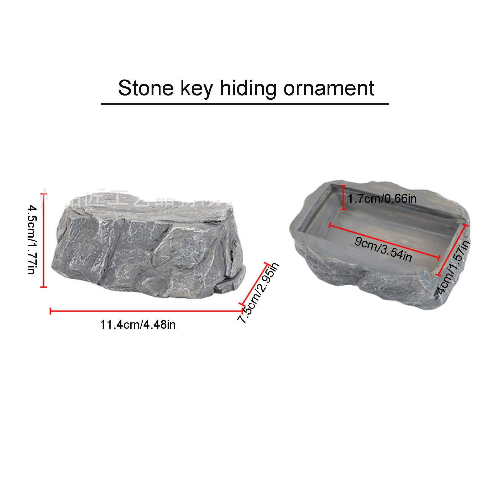 Key Storage Box, Outdoor Key Safe, Hidden Stone Key Holder for Garden ...