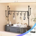 thumbnail image 1 of Key Storage Organizer Iron Entryway Shelf | Decorative Desktop Rack with Hooks | Multi-Scene Storage Basket | Strong Load-Bearing Display | 11.6"x10"x5.9" White | 1 Piece, 1 of 6