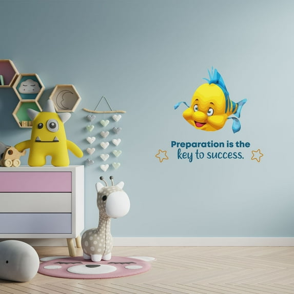 Key to Success Fish Life Quote Cartoon Quotes Decors Wall Sticker Art Design Decal for Girls Boys Kids Room Bedroom Nursery Kindergarten Home Decor Stickers Wall Art Vinyl Decoration (18x20 inch)