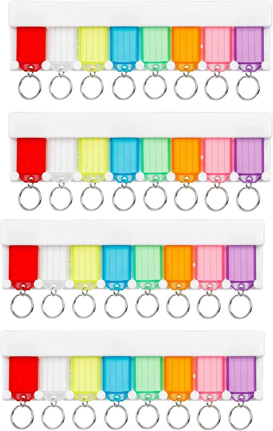 Key Tag Holder Slot Plastic Wall Mount Key Holder Organizer with Clear