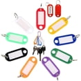 thumbnail image 1 of Key Tags Plastic Key Rings ID Tags Name Label Key Fob Tag - Tags Paper Inserts Split Rings., 1 of 5