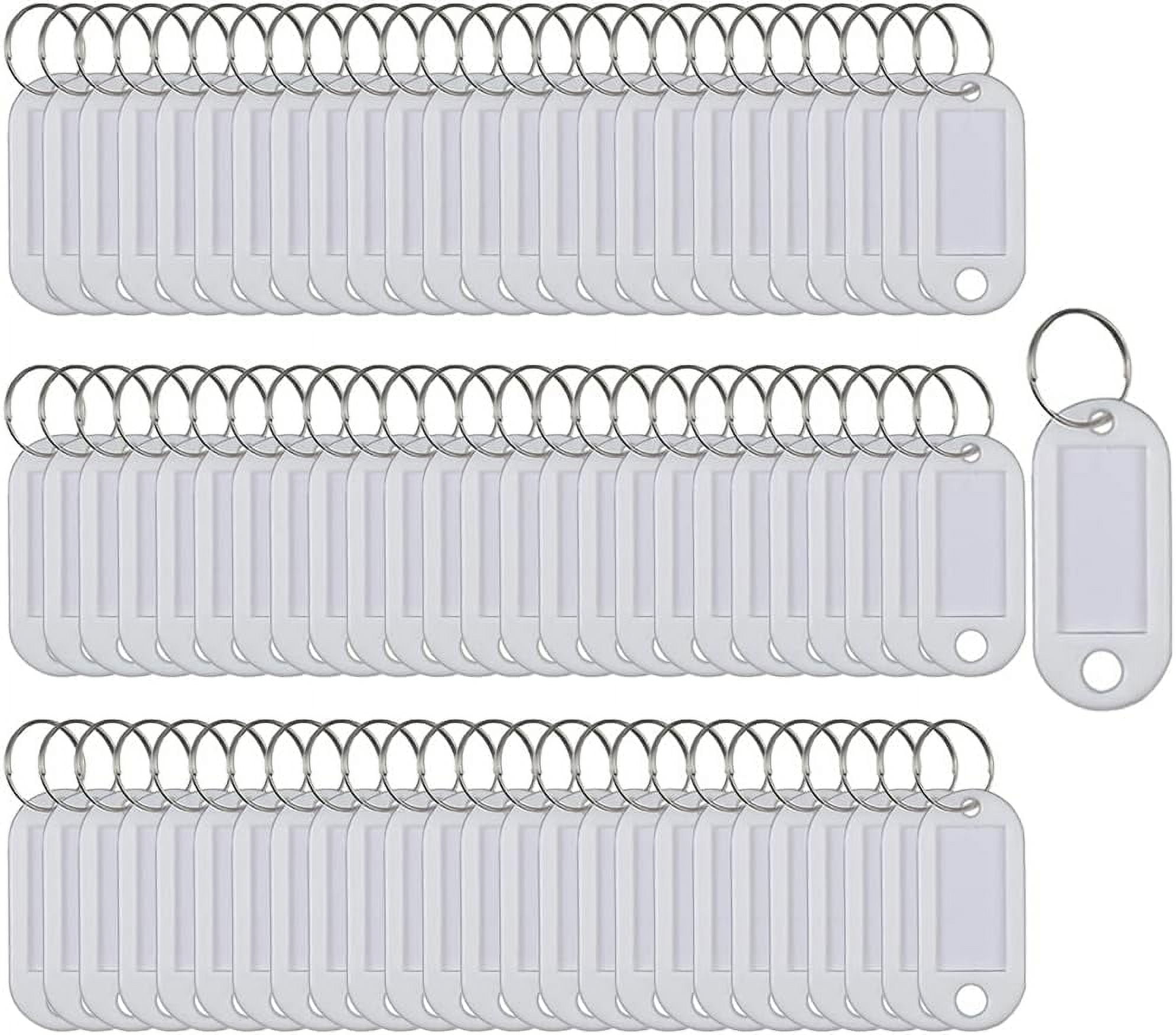 Key Tags SENRISE 100 Pieces Keyring Tags Key Labels Plastic Key Fobs Id ...