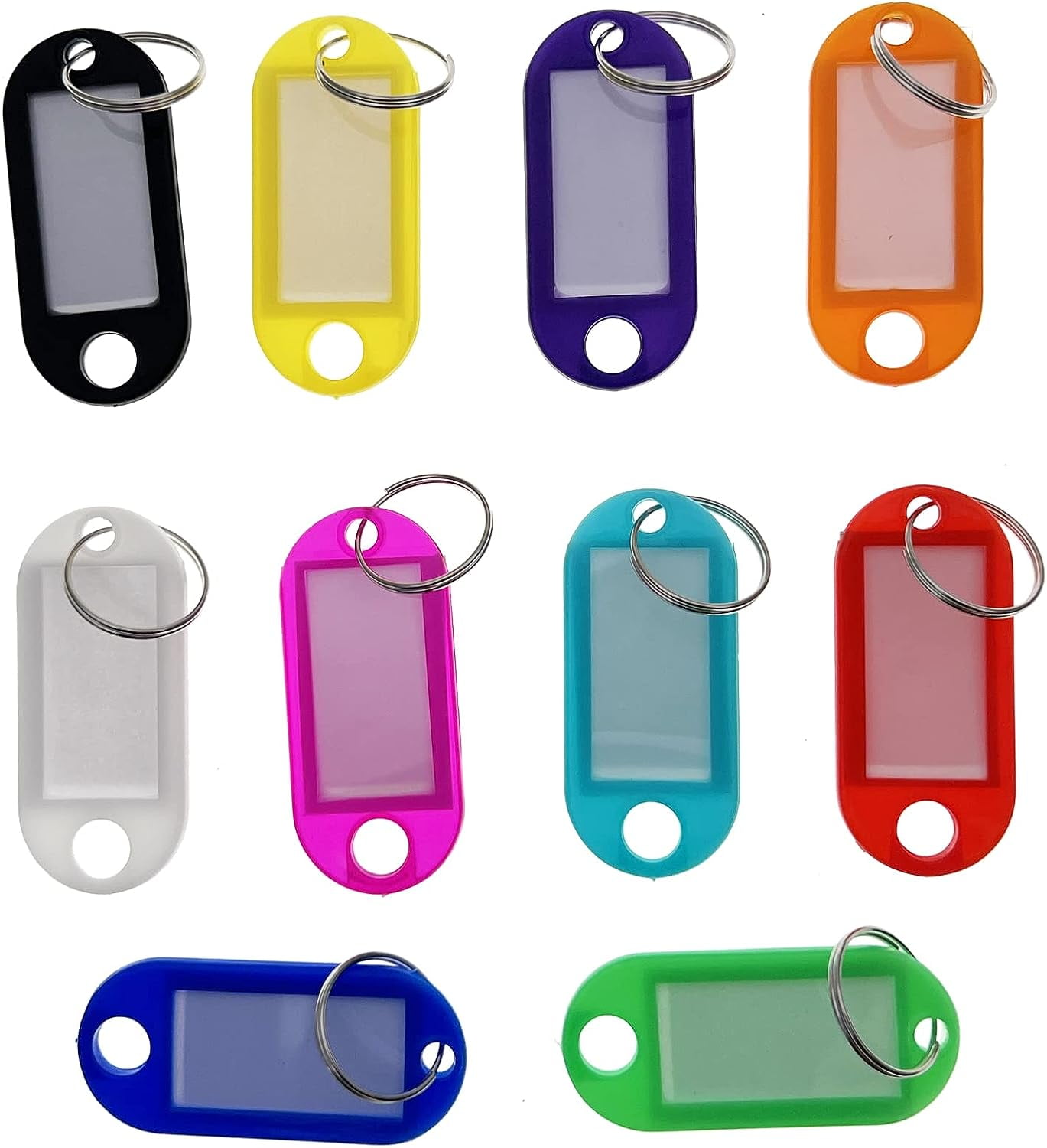 Key Tags With Labels And Key Rings, 10 Pcs Plastic Key Fobs For 