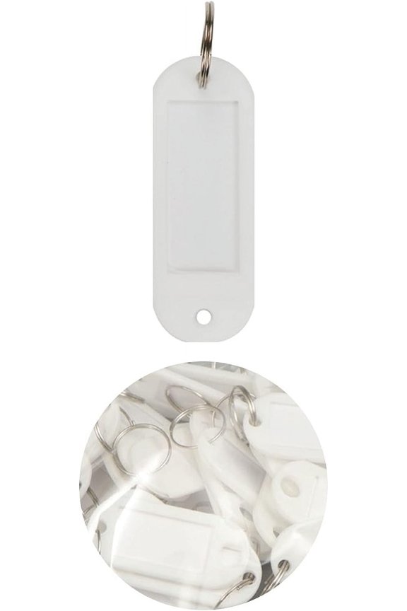 Key Tags with Labels and Split Rings Set,10 Colors Plastic ID Label Tag Keychains Kit for Door Locker Bar Supermarket Hotel Office