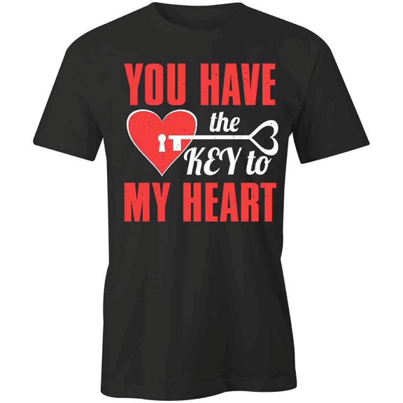 Key To My Heart T-Shirt | Cute Valentine Black Tee Gift