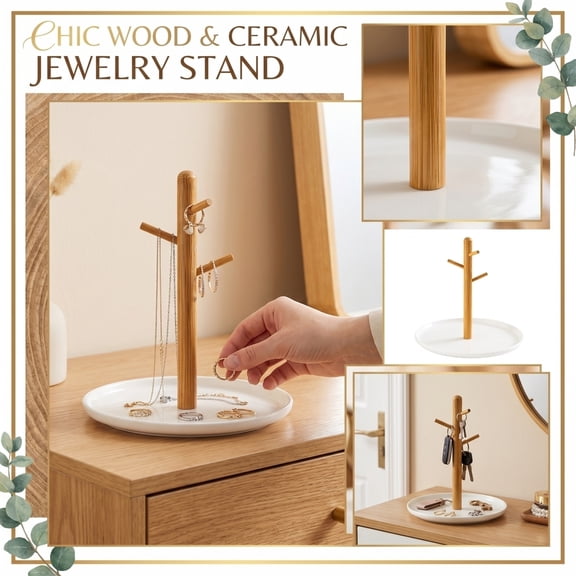Key Tray & Key Bowl, Jewelry Tray with Wood 3-Tier Hanging Organizer - Multi-Functional Entryway Tray, Perfect for Bowl, Valet, Ring Holder, Jewelry Dish Organize, White