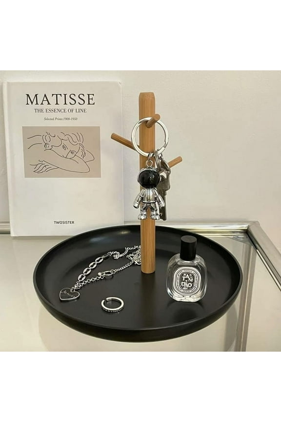 Key Tray & Key Bowl, Jewelry Tray with Wood 3-Tier Hanging Organizer, Multi-Functional Entryway Tray, Perfect for Key Bowl, Valet Tray, Ring Holder, Jewelry Dish Organize