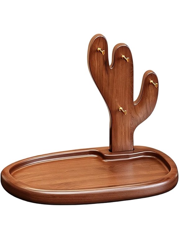 Key Tray for Entryway Table Decorative Rustic Wood Organizer Key Chain Display Stand for Entryway Nightstand Table Desk Office Home Birthdays