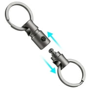 Key Unity Double-end Swivel Keychain Key Ring Connector, Titanium Rotatable Key Organizer Linker for Carabiner, Wind Chime, Plant, DIY Accessory, KA24