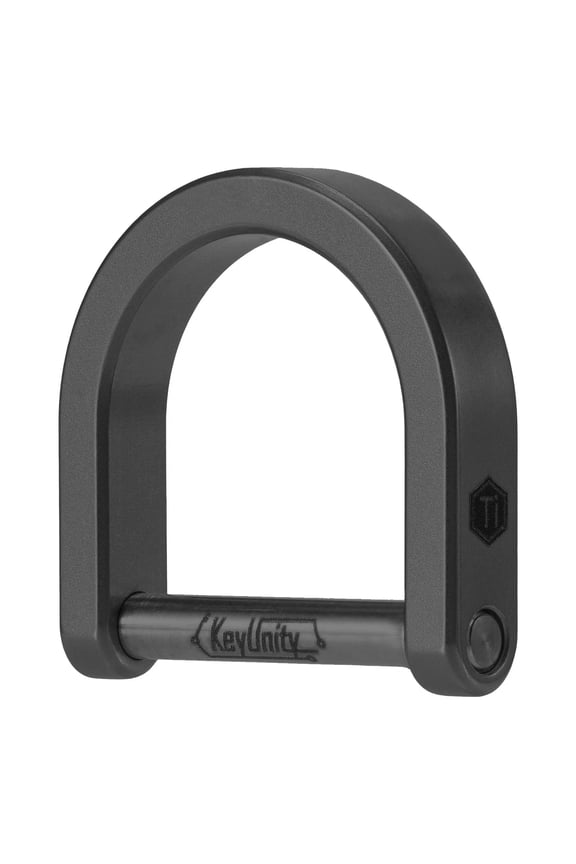 KA17 Titanium D Ring Key Shackle, D Shape Key Ring Horseshoe Clasp for Car Fob, DIY Leather Key Organizer Keychain (Black, L)