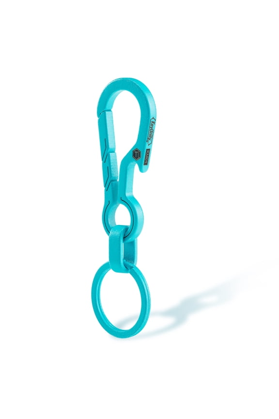 Keychain Clip with Bottle Opener, KM01 Titanium Carabiner Key Ring Holder for Car Keys, Key Finder (Blue)
