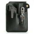 thumbnail image 1 of Key Unity Leather Multitool Sheath with 3 Pouch, EDC Pocket Organizer for Key Holder, Flashlight, Pen, Pocket Knife, Black, 1 of 6