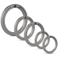 thumbnail image 1 of Key Unity Key Rings, 5 Pack Titanium Split Side Pushing Key Rings for Key Carabiner Flashlight Knife Dog Tag Ring Gray (1.04''-1pc,0.75''-2pcs,0.53''-2pcs), 1 of 6