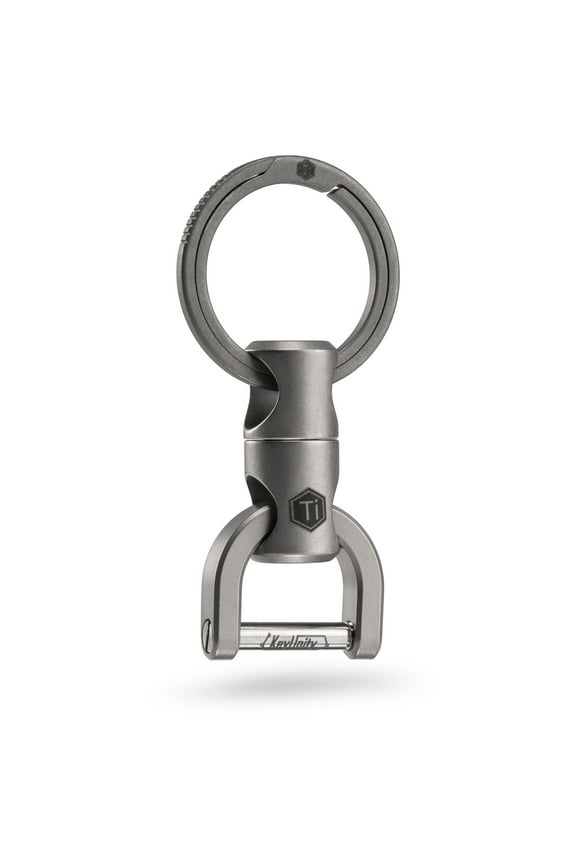 Swivel Keychain with D Ring Key Shackle, Titanium Rotatable Key Organizer, KM13