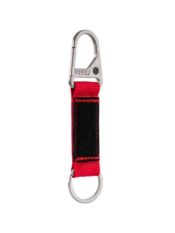 Titanium Carabiner Keychain, Carabiner Lanyard Keychain Strap with Hook for Backpack, Survival, Camping, KB01 Red