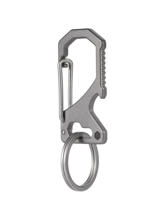Titanium Carabiner Keychain Clip, 2 inch Beer Bottle Opener Key Holder Multitool, Car Keys Keychain for Men Women KM05