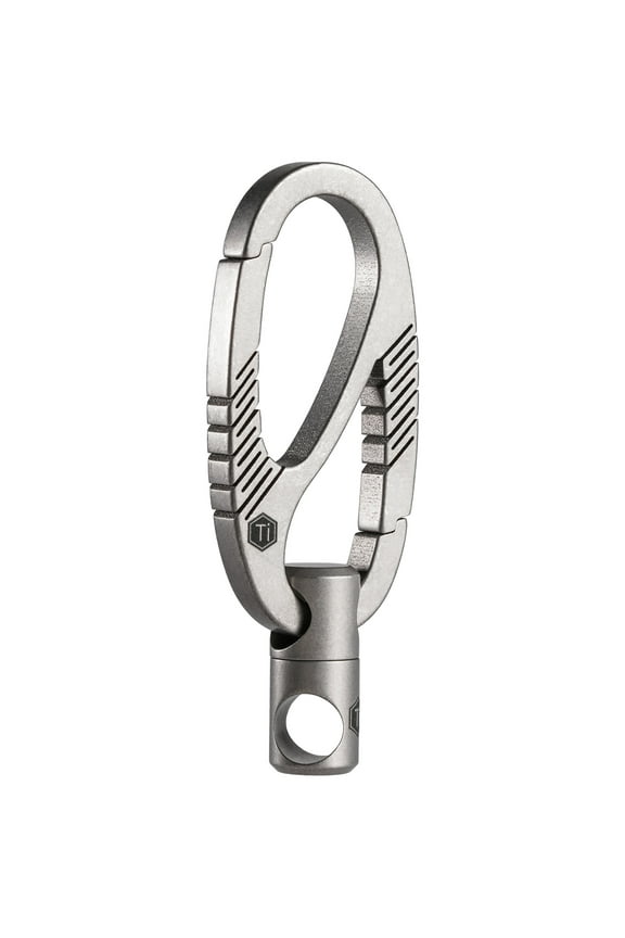 Titanium Carabiner Keychain Clip, Dual-Gate Quick Release Key Chain Clip Hook with Key Ring Connector for Men Women KM09