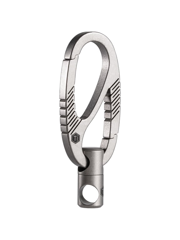 Titanium Carabiner Keychain Clip, Dual-Gate Quick Release Key Chain Clip Hook with Key Ring Connector for Men Women KM09