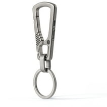 Key Unity Titanium Carabiner Keychain Clip, Quick Release EDC Key Holder Organizer with Key Ring for Belt Loop, Bag, KM04 Gray