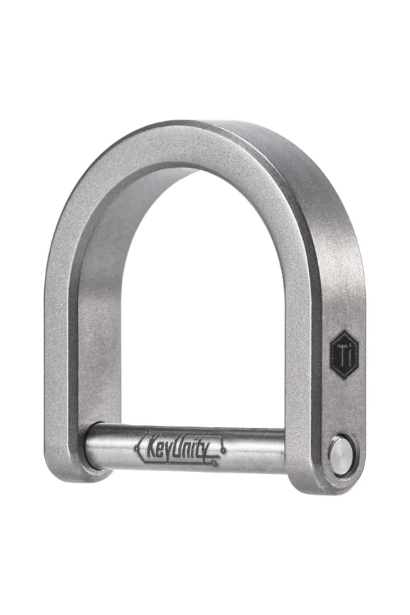 Titanium D Ring Key Shackle, D Shape Key Ring Horseshoe Clasp for Car Fob, DIY Leather Key Organizer Keychain KA17 (Sandblasted, l)