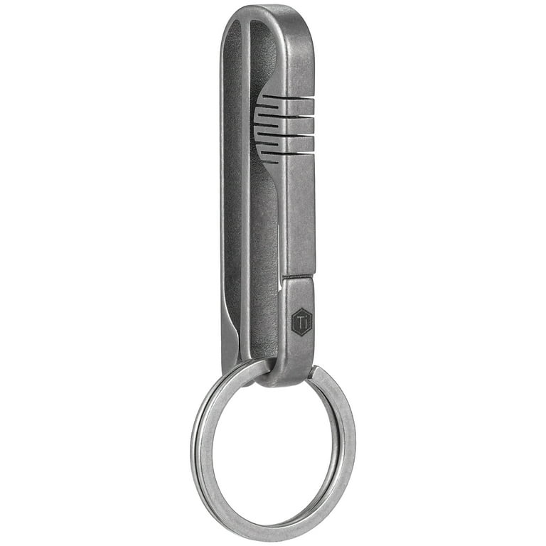 Key Unity Titanium Keychain Clip Belt Loop Key Holder with Removable Key Ring for Duty Belt KM03 Sandblasted