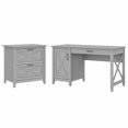 thumbnail image 1 of Key West 54W Computer Desk with File Cabinet in Cape Cod Gray - Engineered Wood, 1 of 7