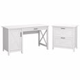 thumbnail image 1 of Key West 54W Computer Desk with File Cabinet in Pure White Oak - Engineered Wood, 1 of 4