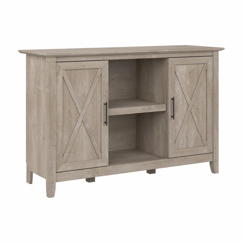 Washed Gray Engineered Wood Office Accent Cabinet with Adjustable Shelving