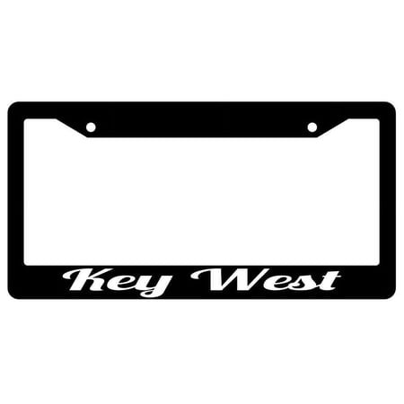 Key West Black Plastic License Plate Frame City State