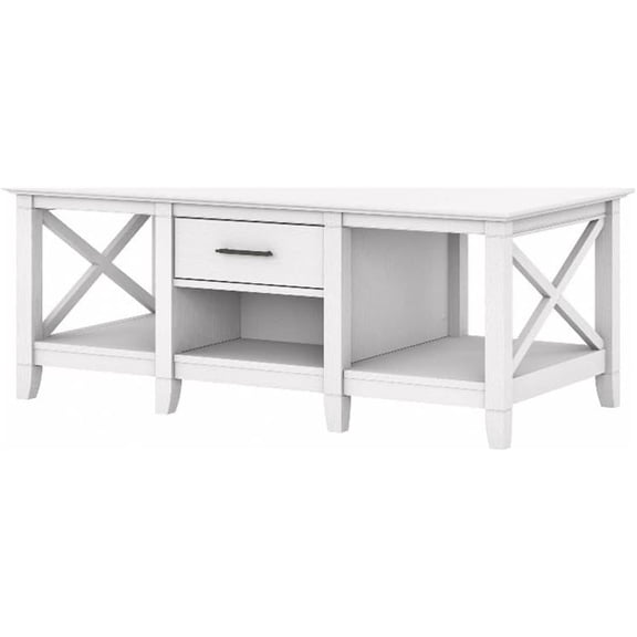 Key West Coffee Table with Storage in Pure White Oak