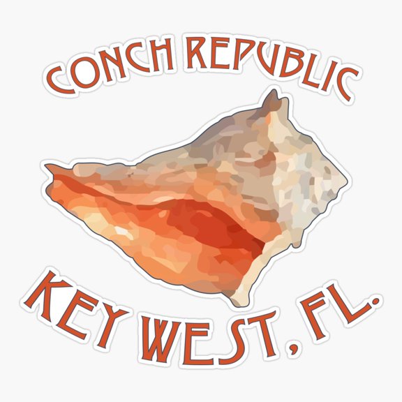 Key West Conch Coastal Travel Sticker