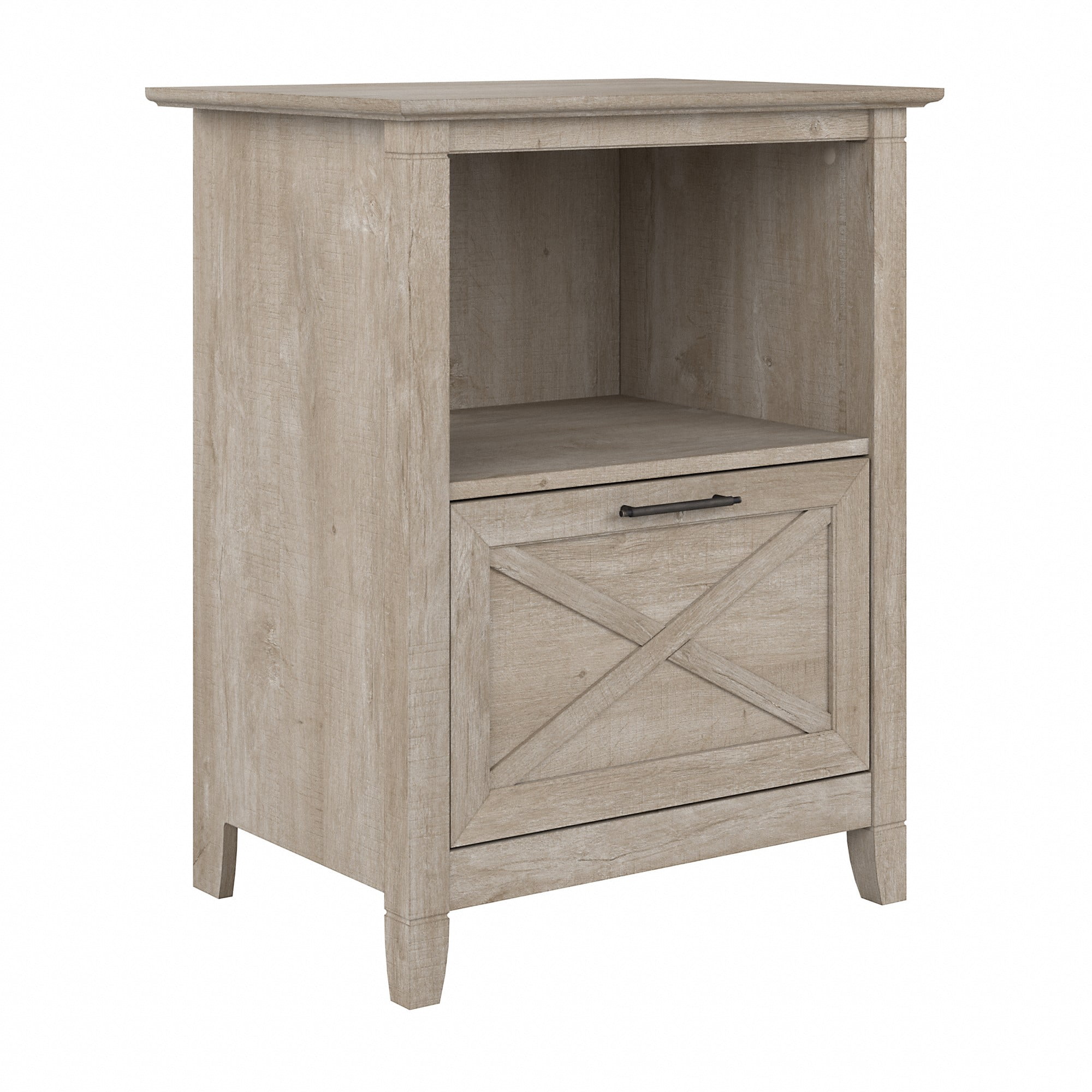 Bush Furniture Key West Wood Storage Side End Table, Washed Gray ...
