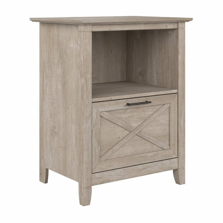 Key West End Table with Drawer in Washed Gray - Engineered Wood