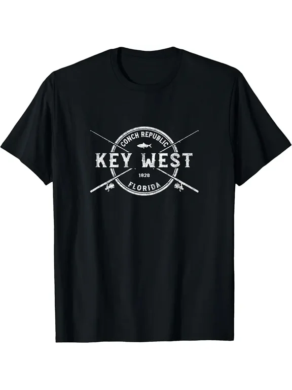 Key West FL Vintage Crossed Fishing Rods T-Shirt