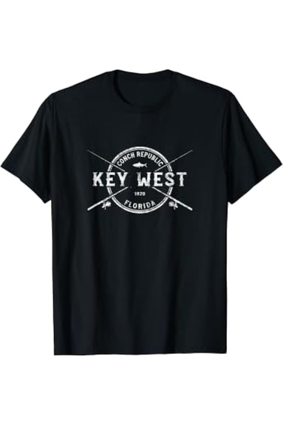 Key West FL Vintage Crossed Fishing Rods T-Shirt