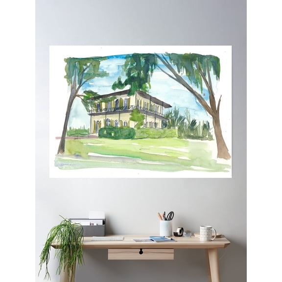 Key West Florida Conch Dreams - Hemingway House Poster Wall Art, Modern Wall Decor For Living Room Bedroom, 12x18 UNFRAMED