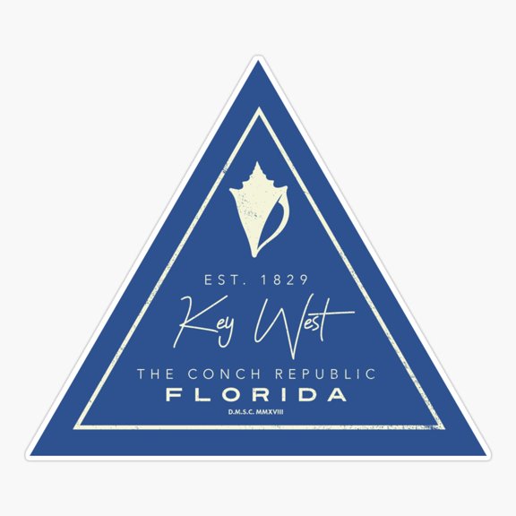 Key West Florida Conch Travel Sticker